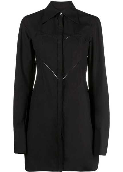 Rochii scurte AMBUSH Solid Color Shirt Dress With Cut-Out Details Black Femei (BM 15184048) 1