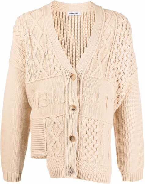 Cardigane AMBUSH V-Neck Cable Knit Cardigan Beige Femei (BM 15184060) 1