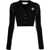 Off-White Seasonal V-Neck Ribbed Crop Cardigan Black