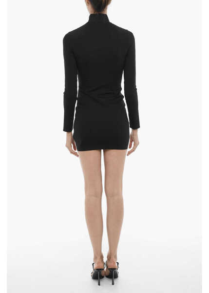 Rochii scurte Off-White Long Sleeved Stretch Nylon Bodycon Dress Black Femei (BM 15184135) 2
