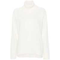 Pulovere White Crewneck Sweater In Knit Woman Femei