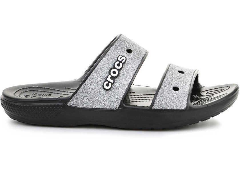 Slapi Crocs Classic Croc Glitter II Sandal 207769 - 001 Black/Silver Femei (BM 15197758) 7
