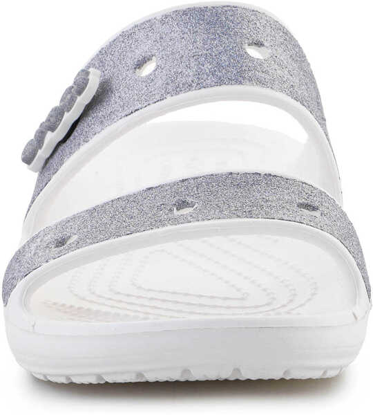 Slapi Crocs Classic Croc Glitter II Sandal Multi Silver/White Femei (BM 15198292) 2