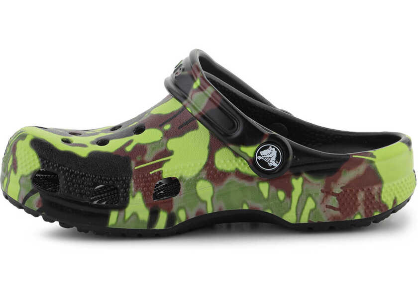 Sandale Crocs Classic Spray Camo Clog Kids BLACK Black/Green Baieti (BM 15198451) 4