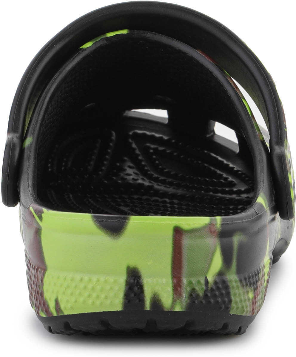 Sandale Crocs Classic Spray Camo Clog Kids BLACK Black/Green Baieti (BM 15198451) 5