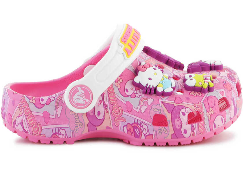 Papuci Crocs KIDS slippers CLASSIC HELLO KITTY CLOG T PINK 208025 - 680 Pink Fete (BM 15198535) 4