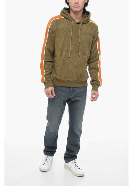 Bluze de trening Diesel Chenille Contrasting Band S-Ginbero Hoodie Green Barbati (BM 15200563) 4