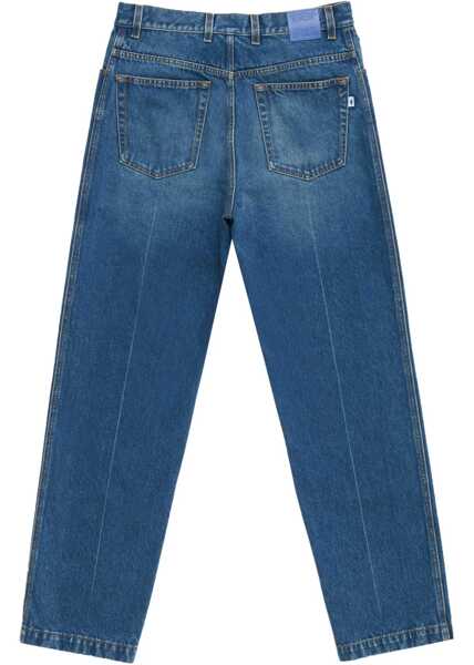 Blugi drepti Marcelo Burlon 5 Pocket Regular Fit Stone Washed Denims 19Cm Blue Barbati (BM 15200725) 2