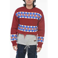 Pulovere Jacquard Hybrid Canadian Sweater With Distressed Detail Barbati