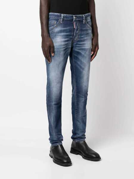 Blugi drepti DSQUARED2 Delav-Effect Cool Guy Denims 16Cm Blue Barbati (BM 15200791) 3