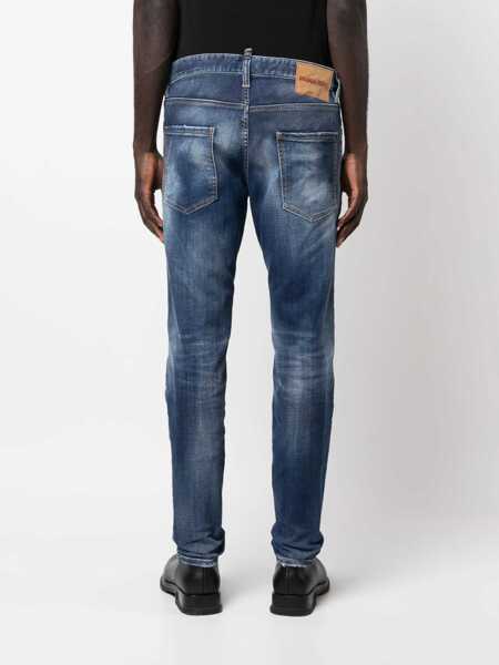 Blugi drepti DSQUARED2 Delav-Effect Cool Guy Denims 16Cm Blue Barbati (BM 15200791) 4