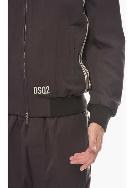 Bomber jacket DSQUARED2 Wool Blended Jacket With Embroidered Logo Brown Barbati (BM 15200968) 3
