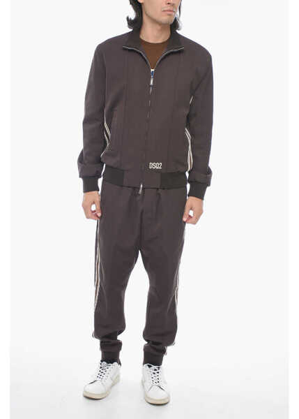 Bomber jacket DSQUARED2 Wool Blended Jacket With Embroidered Logo Brown Barbati (BM 15200968) 4