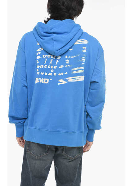 Bluze de trening Diesel Brushed Cotton S-Macs-G7 Printed Hoodie Light Blue Barbati (BM 15201130) 2