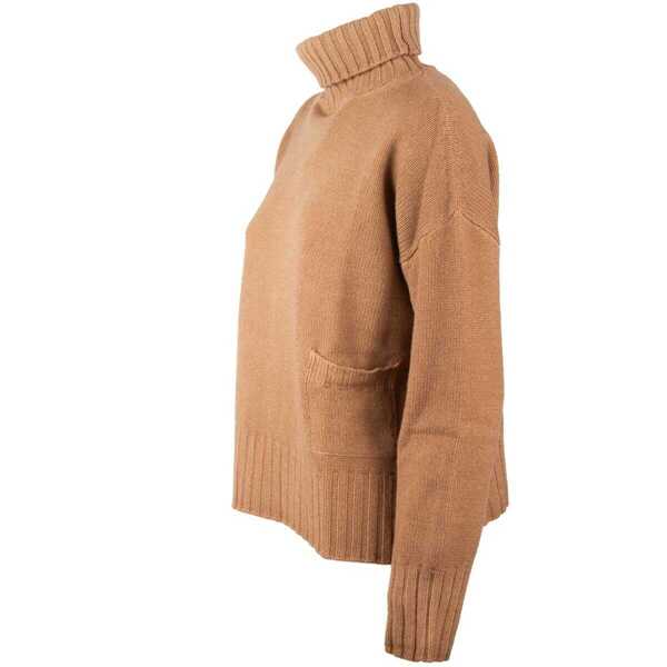 Pulovere BASE Base Camel Merino Wool Turtleneck Sweater BROWN Femei (BM 15204658) 3