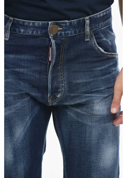 Blugi drepti DSQUARED2 Distressed Flare Bootcut Denims With Dark Wash Blue Barbati (BM 15208222) 3