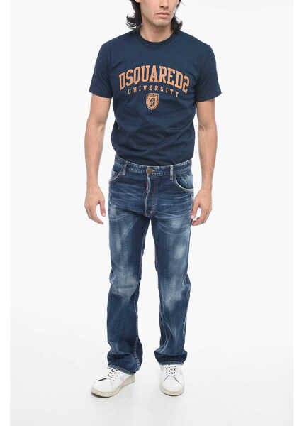 Blugi drepti DSQUARED2 Distressed Flare Bootcut Denims With Dark Wash Blue Barbati (BM 15208222) 4
