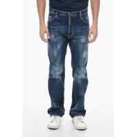 Blugi drepti Distressed Flare Bootcut Denims With Dark Wash Barbati