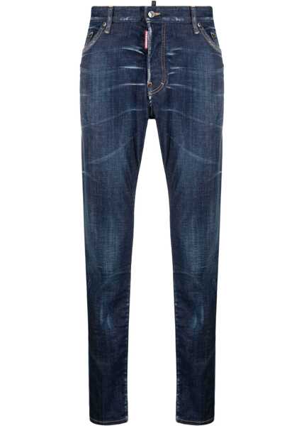 Blugi drepti DSQUARED2 Dark-Washed Cool Guy Denims Blue Barbati (BM 15209446) 1
