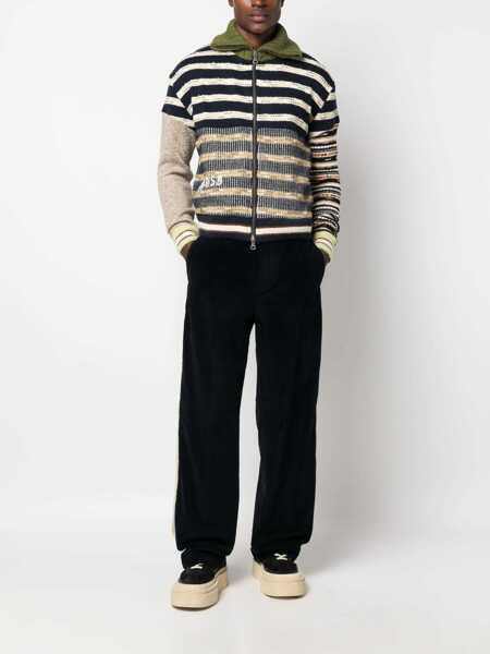 Pantaloni casual Palm Angels Corduroy Tape Pants With Contrasting Bands Blue Barbati (BM 15209590) 2