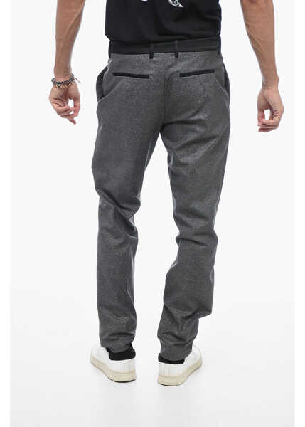 Pantaloni eleganti Off-White Glittery Tailoring Pants With Satin Detailing Silver Barbati (BM 15209599) 3