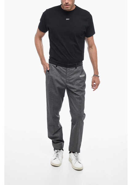 Pantaloni eleganti Off-White Glittery Tailoring Pants With Satin Detailing Silver Barbati (BM 15209599) 4