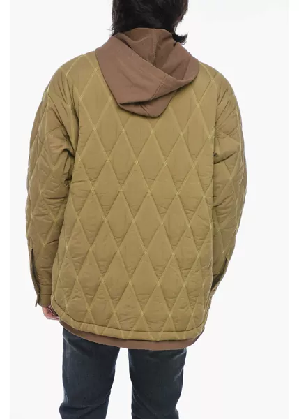 Bomber jacket Diesel Quilted J-Romeo Bomber With Fleece Detailing Green Barbati (BM 15209629) 2