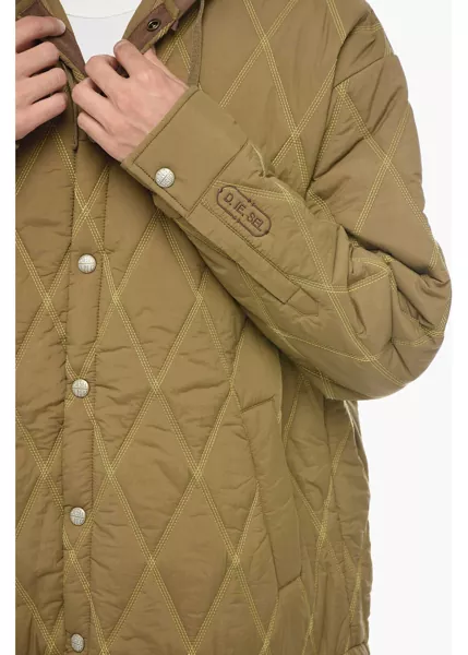 Bomber jacket Diesel Quilted J-Romeo Bomber With Fleece Detailing Green Barbati (BM 15209629) 3