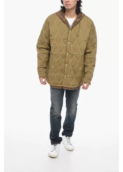 Bomber jacket Diesel Quilted J-Romeo Bomber With Fleece Detailing Green Barbati (BM 15209629) 4