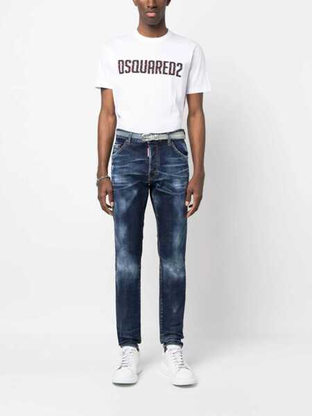Blugi drepti DSQUARED2 Dark-Washed Cool Guy Denims With Patch 19Cm Blue Barbati (BM 15209938) 2
