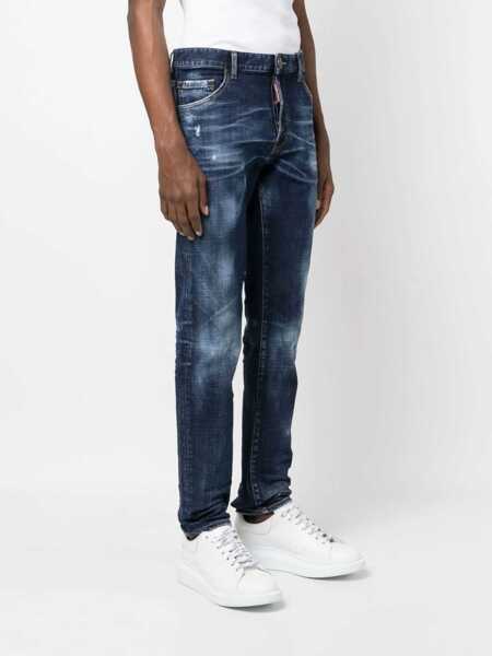 Blugi drepti DSQUARED2 Dark-Washed Cool Guy Denims With Patch 19Cm Blue Barbati (BM 15209938) 3