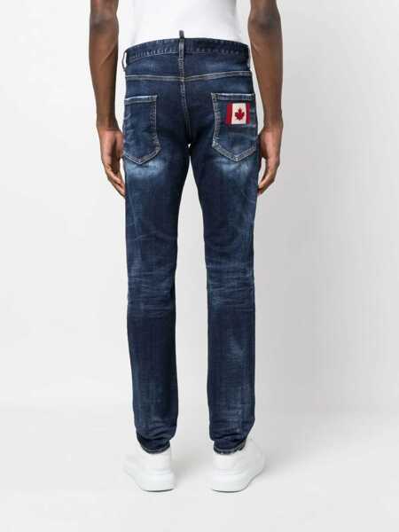Blugi drepti DSQUARED2 Dark-Washed Cool Guy Denims With Patch 19Cm Blue Barbati (BM 15209938) 4