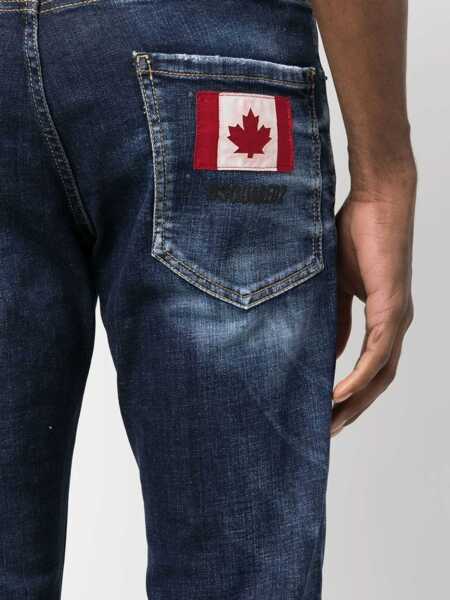 Blugi drepti DSQUARED2 Dark-Washed Cool Guy Denims With Patch 19Cm Blue Barbati (BM 15209938) 5