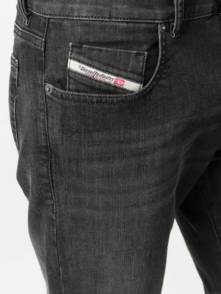 Blugi drepti Diesel Track Denim Skinny-Fit D-Struckt Denims Black Barbati (BM 15210133) 5