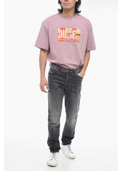 Blugi drepti Diesel Straight-Leg D-Sark Denims With Distressed Detail L.32 Black Barbati (BM 15210145) 4