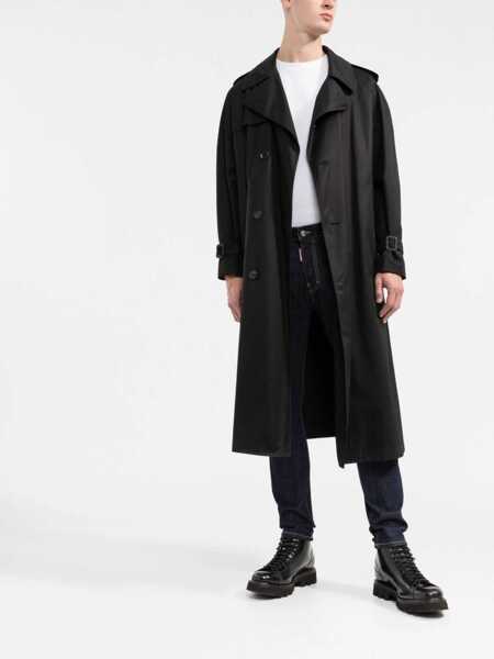 Blugi drepti DSQUARED2 Dark Wash Skater Denims With Logo Lettering 16Cm Blue Barbati (BM 15210181) 2