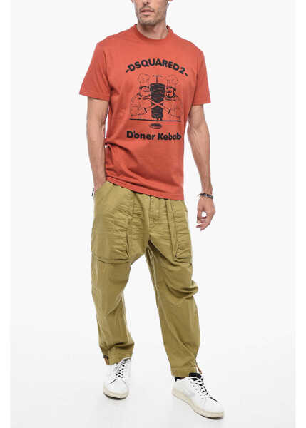 Tricouri DSQUARED2 Printed Doner Kebab T-Shirt Orange Barbati (BM 15210412) 4