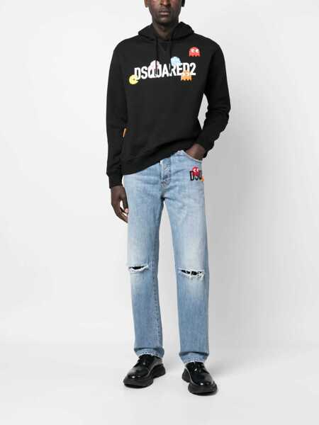 Bluze de trening DSQUARED2 Pac-Man Cool Fit Hoodie Sweatshirt Black Barbati (BM 15210634) 2