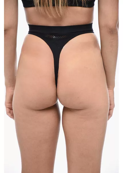 Lenjerie intima Diesel Leight Thong With Embroidered Logo Black Femei (BM 15218269) 2