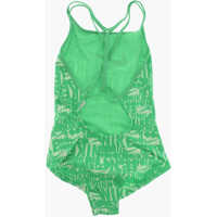 Costume de baie pentru Fete - Costume de baie intregi Nike Swim All-Over Logo Nylon Stretch One Piece Swimsuit Green Fete (BM 15218302) - B-mall.ro