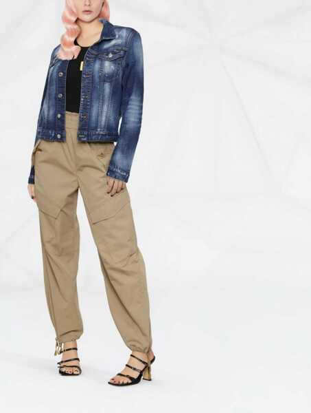 Geci de blugi DSQUARED2 Delav Denim Jacket With Utility Breast-Pockets Blue Femei (BM 15218353) 4