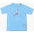 Nike Air Jordan Solid Color Crew-Neck T-Shirt With Gradient Print Light Blue