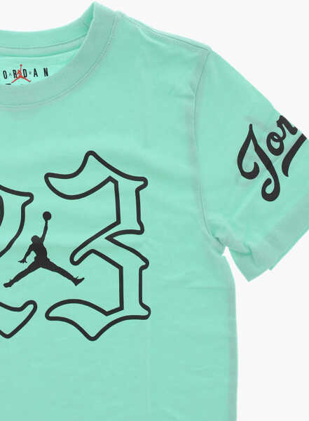 Tricouri Nike Air Jordan Solid Color Crew-Neck T-Shirt With Front Print Light Blue Baieti (BM 15218371) 2