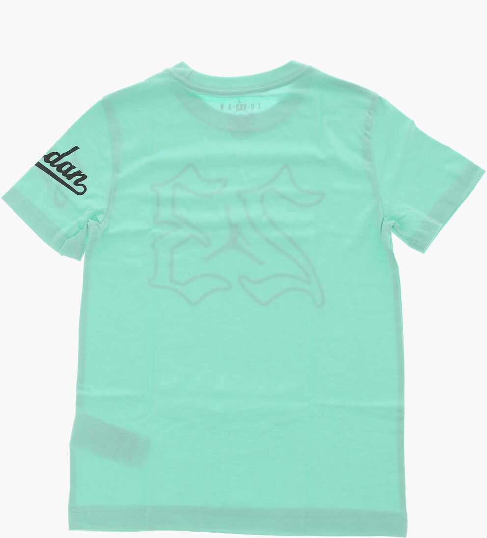 Tricouri Nike Air Jordan Solid Color Crew-Neck T-Shirt With Front Print Light Blue Baieti (BM 15218371) 3