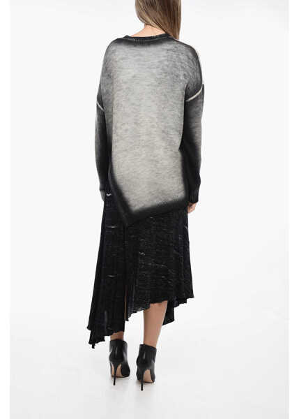 Rochii lungi Diesel Double Fabbric Kimolos Dress With Gradient Effect Black Femei (BM 15218470) 2