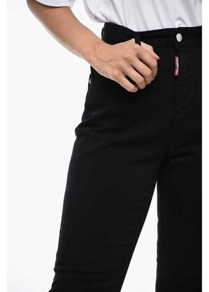 Blugi skinny DSQUARED2 Stretch Denim Jeans Jennifer Cropped Vintage Effect 15Cm Black Femei (BM 15218521) 3