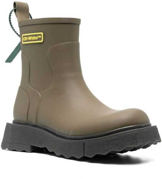 Ghete Off-White Rubber Logo Sponge Booties Military Green Barbati (BM 15218611) 2