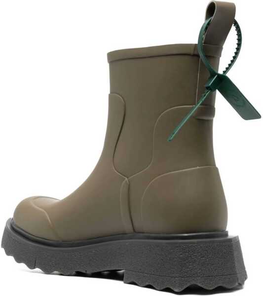 Ghete Off-White Rubber Logo Sponge Booties Military Green Barbati (BM 15218611) 3
