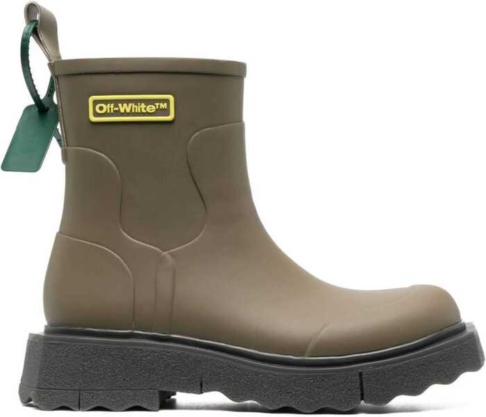 Ghete Off-White Rubber Logo Sponge Booties Military Green Barbati (BM 15218611) 1