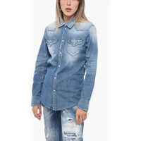 Camasi de blugi Stretch Denim Saharan Shirt With Snap Buttons Femei
